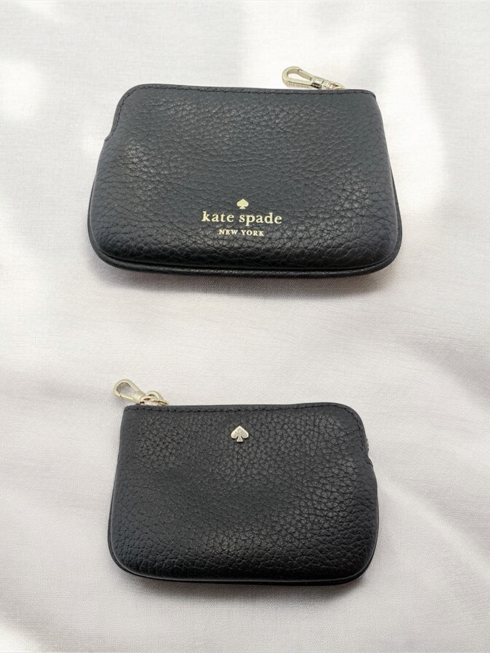 Kate Spade New York Pebbled Leather Mini Coin Purse Black Excellent Condition